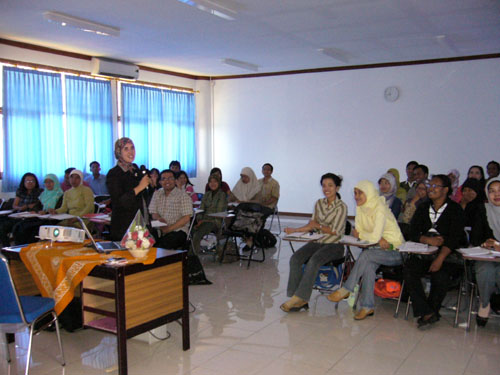 In the lecture hall, University of Airlangga, Indonesia